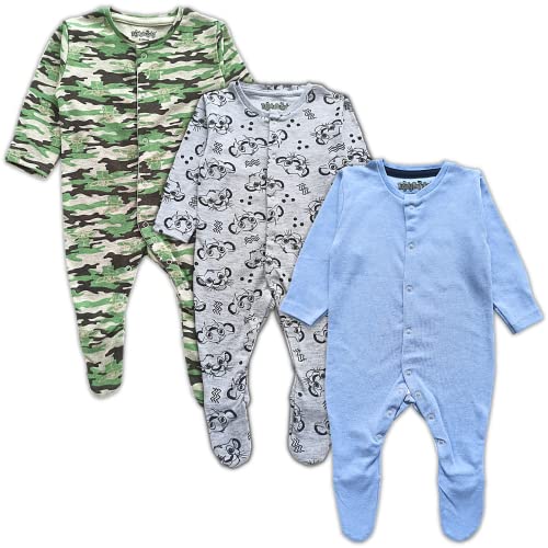 Image of TuddyBuddy 100% Cotton Multi Color Zipper Romper Sleepsuit /Romper /Jumpsuit for Baby Boy & Baby Girl