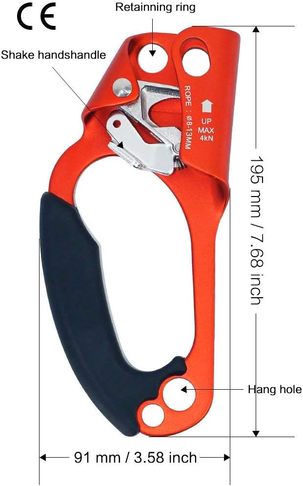 Ito Rocky Left Hand Ascender Arborist Climbing Equipment Gear Rock Rappelling Equipment for Tree Rope Clamp Climber for 8-13MM Rope : Sports & Outdoors