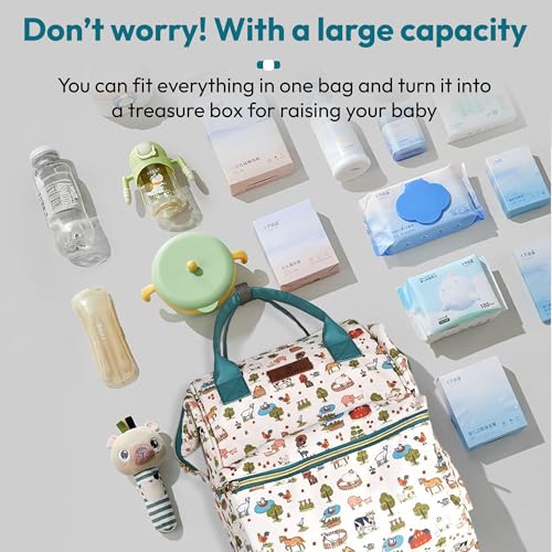 Image of StarAndDaisy Baby Diaper Bag for Mother Travel /Diaper Bags for Mother for Travel with Laptop Pocket, Multi Compartments, Insulated Bottle Pockets, Waterproof, Ultra soft fabric - Animal Print