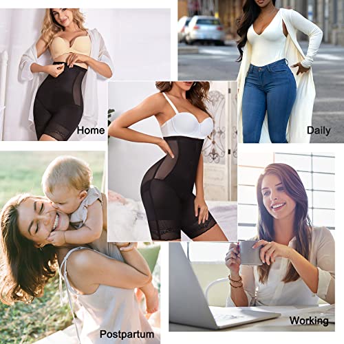 Reyeogo Women Butt Lifter Shapewear Slim Tummy Control Panties Body Shaper Hip Enhancer Underwear Lace Thigh Slimmer Shorts (Medium, Black) #TOP5