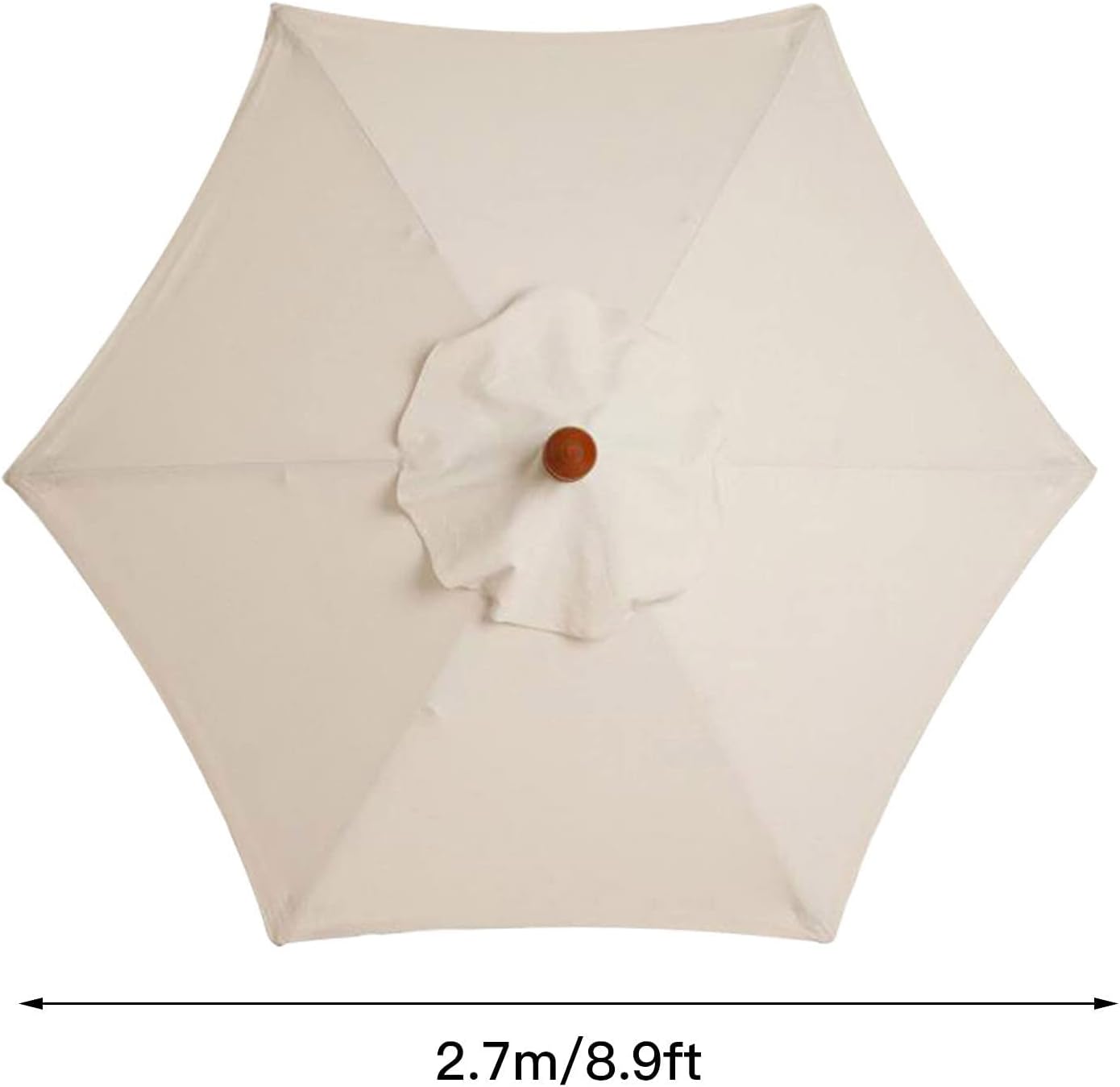 Replacement Fabric Garden Parasol Canopy Cover,Patio Umbrella Sun Shade Cover Anti-ultraviolet,Breathable For 2.7M,6/8 Arms Parasol (Color : Red, Size : 2.7M/8ribs) ( Color : Khaki , Size : 2.7M/6ribs