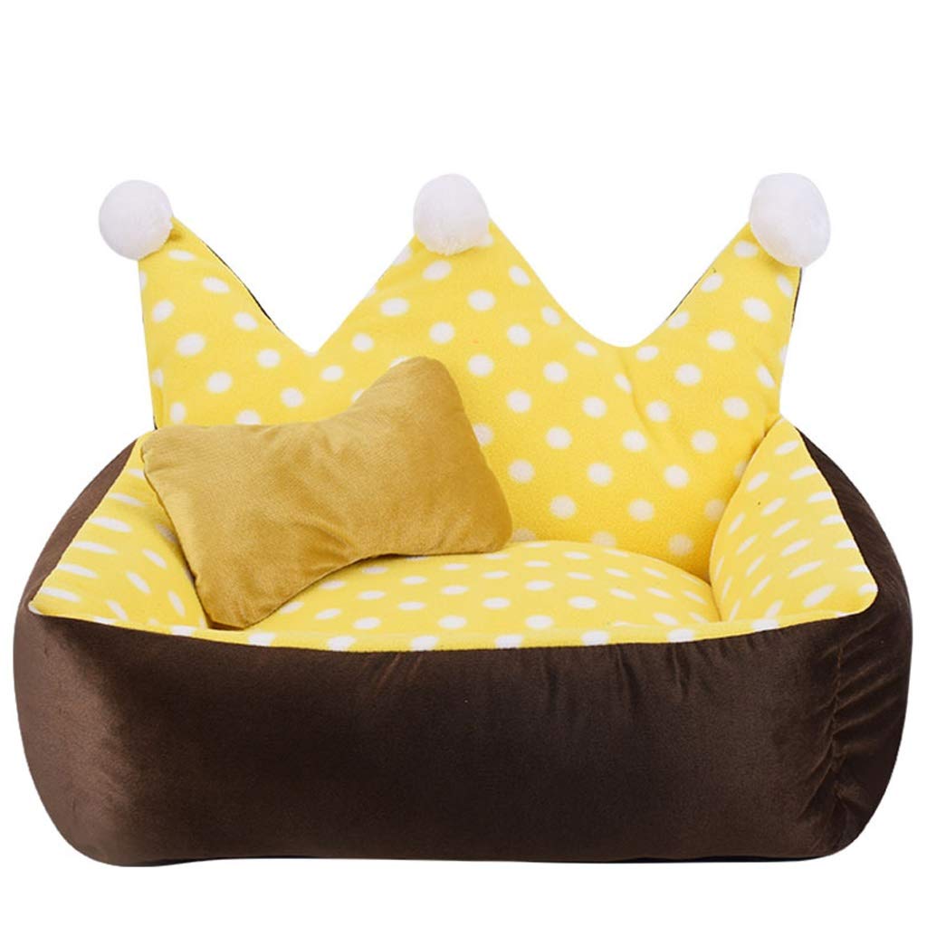 ZAW Hundebett für Hunde und Welpen, warmer Baumwollstoff, weicher Liegestuhl, abnehmbar, waschbar, für den Innenbereich, Haustierbett (Farbe: B, Größe: 72 cm)
