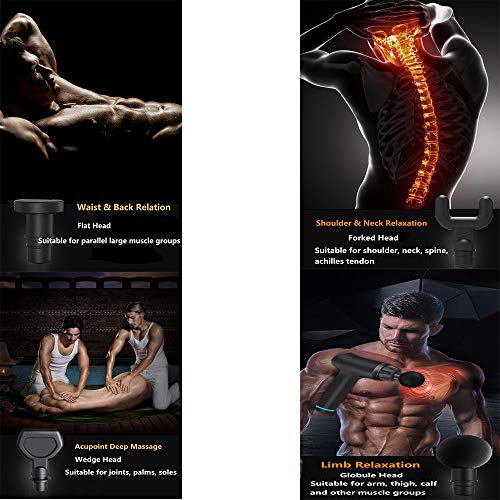 Yojinke Pistola massageadora muscular portátil, terapia de vibração percussiva para massagem de recu