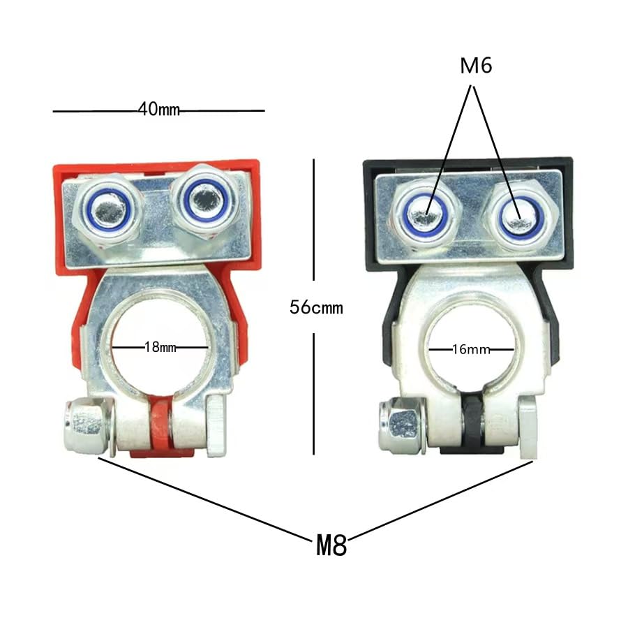 Miniatura 3 de Conectores universales de terminal de batería  Kit de abrazaderas de terminal de batería de coche resistentes, conectores de poste de batería