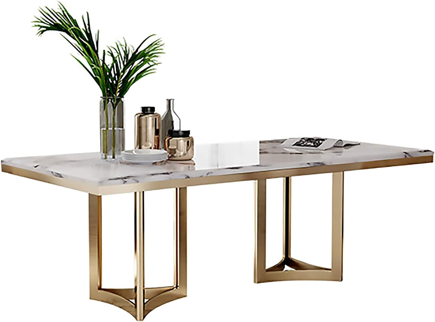 Marble Long Dining Table highend Dining Table Kitchen Dining Table Furniture (Color White