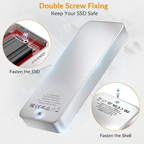 Enclosure iDsonix PCIe M.2 NVMe 40Gbps SSD aluminio miniatura 6