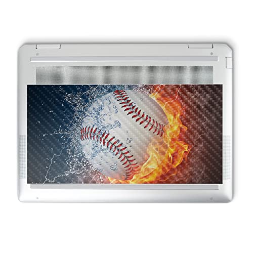 Image of MightySkins Carbon Fiber Skin Compatible with HP Spectre x360 14 inch (2022) Full Wrap Kit - Baseball Fire | Protective, Durable Textured Carbon Fiber Finish | Easy to Apply | Made in The USA