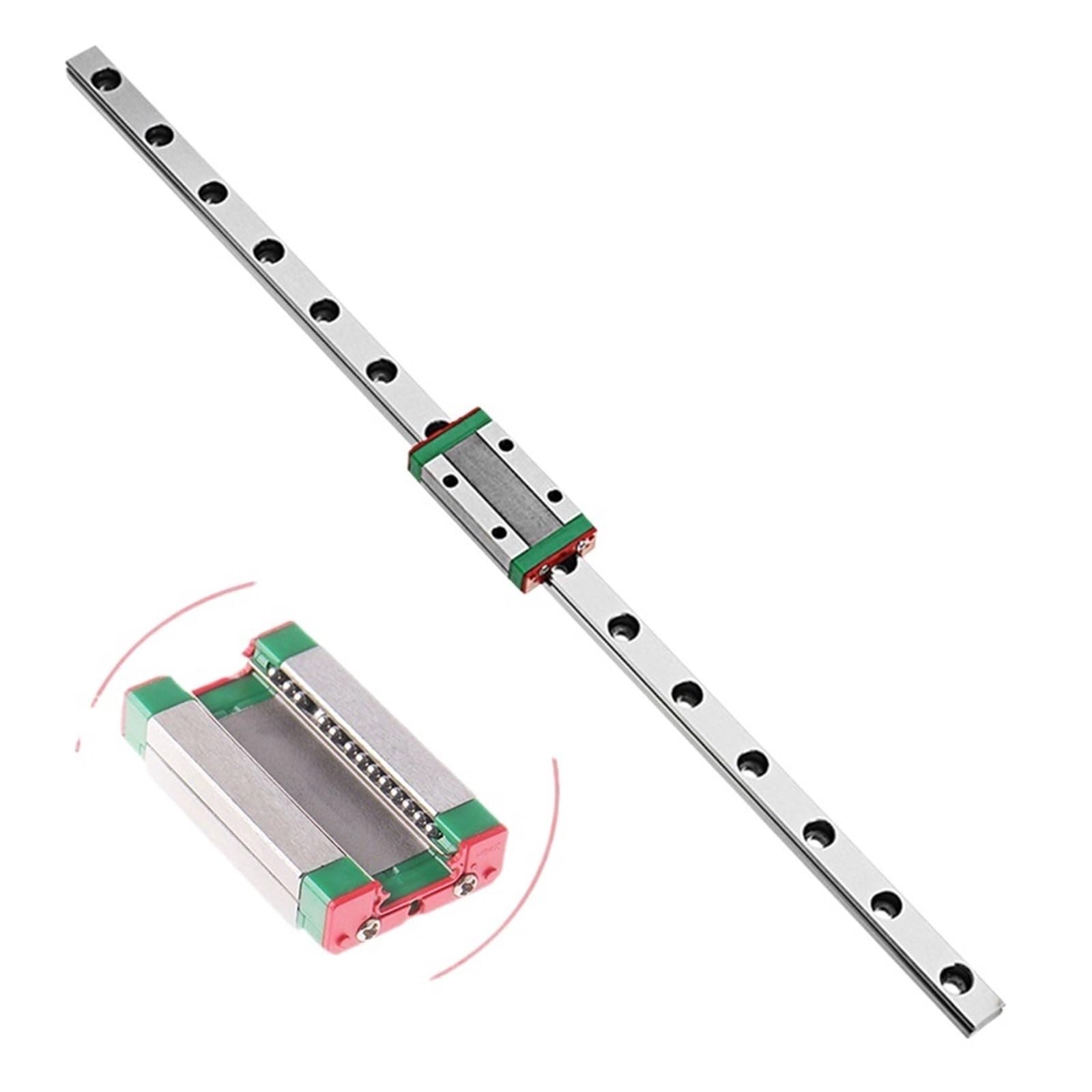 Glissières de guidage de mouvement linéaire en mét Glissière linéaire miniature MGN12 100 mm-800 mm 1 guide linéaire + 1 bloc MGN12C(500mm)