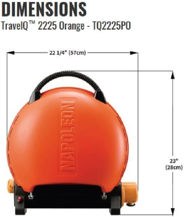 Napoleon TravelQ TQ2225PO Portable Gas Grill, 225 sq. in, Orange