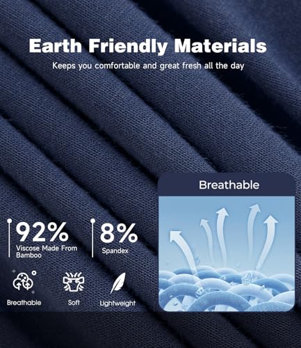 Image of BAMBOO COOL Men's Ultra ComfortSoft Underwear, Moisture Wicking & Breathable No Ride Up Boxer Briefs with Fly, Multipack
