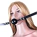 Produktbild SXOVO Mundknebel mit Messingschloss Leder Band Mouth Gag Ball Bondage Fetisch Sex Toy (Schwarz)