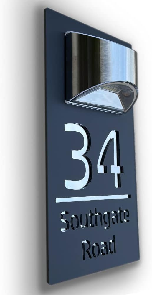 House Numbers Plaques With Solar Light House Numbers Door Plaques Door