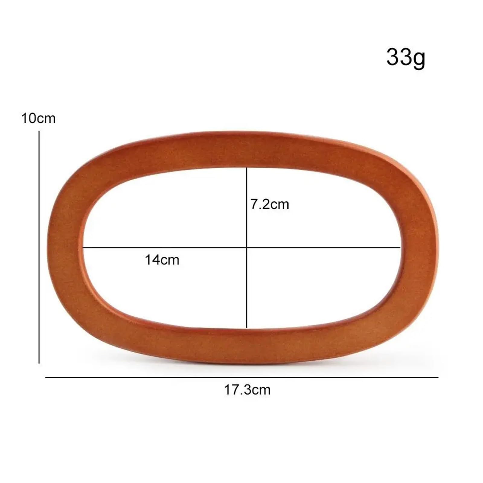 10 piezas Asa ovalada for bolso para DIY Bolsas de Playa | El bolso de madera del 17.3*10cm maneja el bolso del ganchillo de la correa del bolso(Dark Coffee)