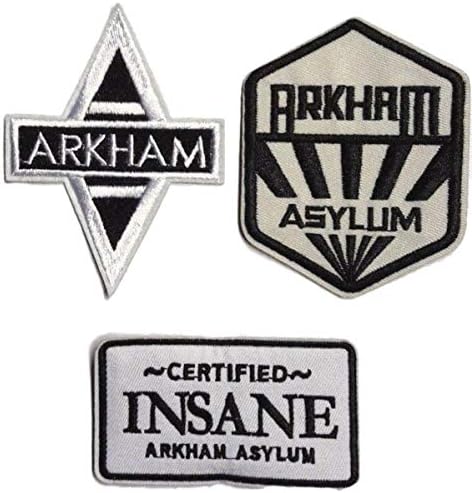 Superhero Bat Logo Arkham Assylum Uniform/Costume Cosplay Patch Set of 3