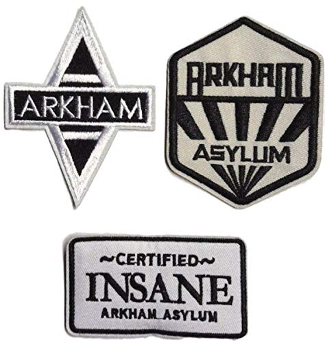 Superhero Bat Logo Arkham Assylum Uniform/Costume Cosplay Patch Set of 3