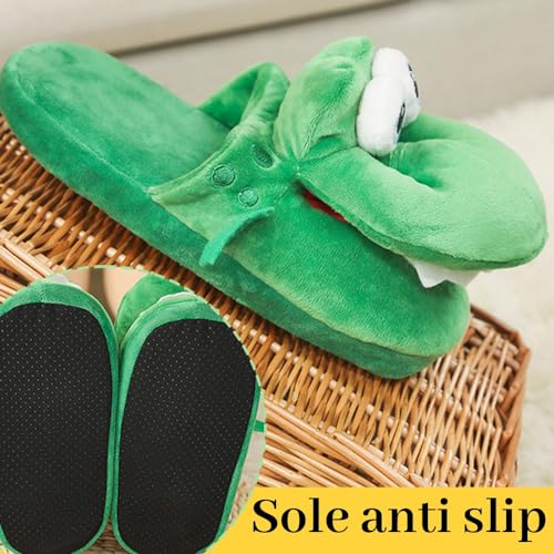 Women Funny Crocodile Slippers, Crocodile Mouth Open Cute Slipper,Soft Winter Warm House Slipper for Women Men Kids3