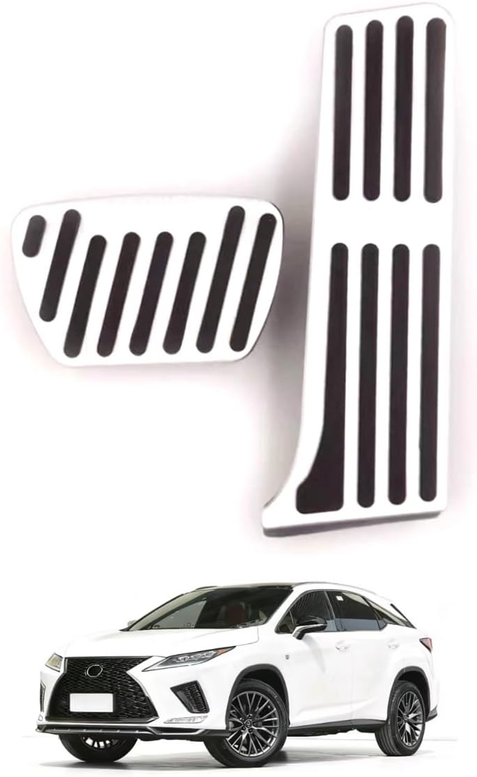 Car Pedal Covers for Lexus RX RX350 2016 2017 2018 2019 2020 2021 2022, Auto Aluminum Gas Pedal Covers Accessories Replacement, Non-Slip Accelerator Brake Foot Rest Pedals(Set of 2)