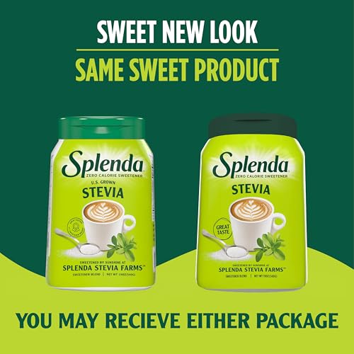 Image of SPLENDA Stevia Zero Calorie Sweetener,Plant Based Sugar Substitute Granulated Powder,19 oz Jar,(Pack of 2)