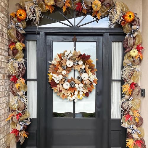 Huminbo NEUTRAL FALL WREATH FOR FRONT DOOR Neutral Fall Wreaths For Front Door thumb #2