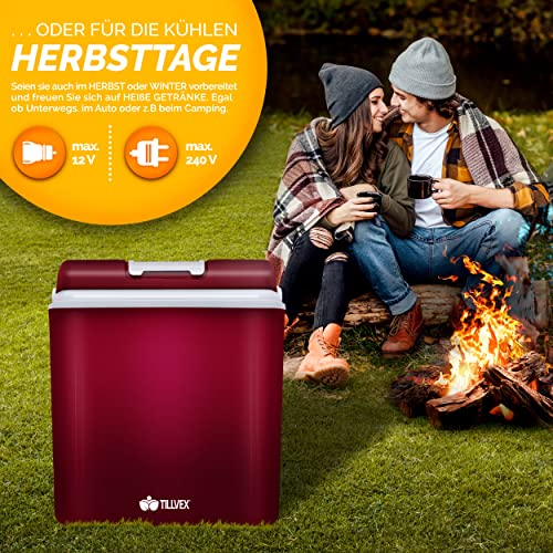 Foto von tillvex® Kühlbox elektrisch 24L | zum Kühlen und Warmhalten | 12 V & 230 V