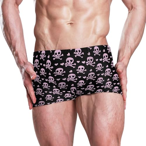 Skull Mens Swim Trunk Swimwear Bathing Suit Swim Brief Square Leg Board Short S B04053802