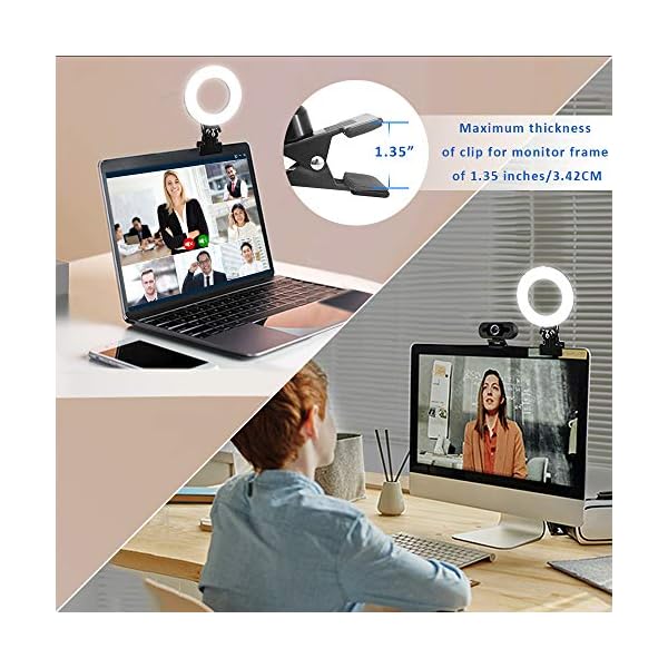 Cyezcor Video Conference Lighting Kit, Ring Light for Monitor Clip On,for Remote Working, Distance Learning,Zoom Call, Self Broadcasting and Live Streaming, Computer Laptop Video Conferencing - Image 4