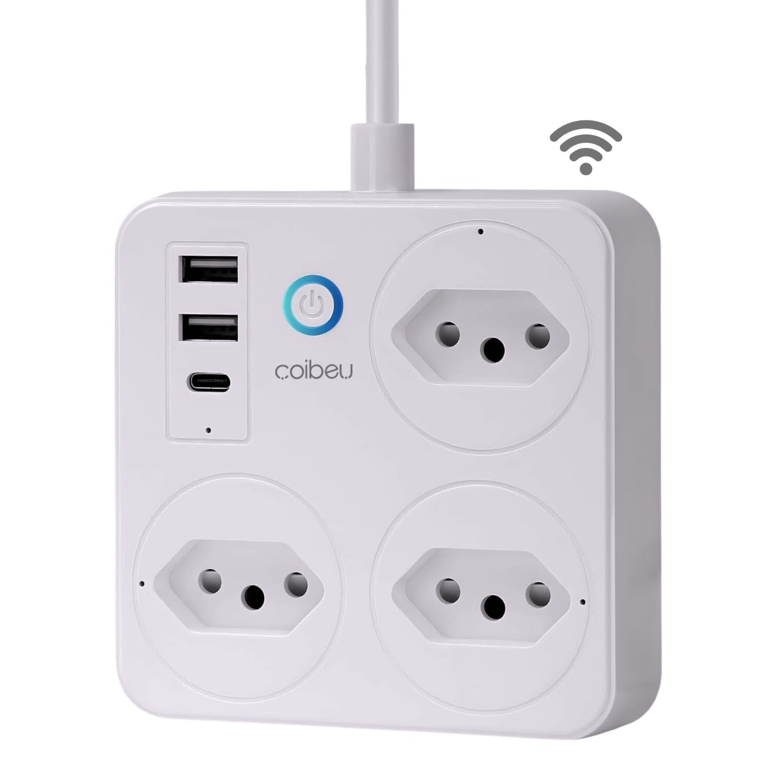 Filtro de Linha Branco Tomada Inteligente Tomada Wifi Extensão Inteligente Wifi Extensão