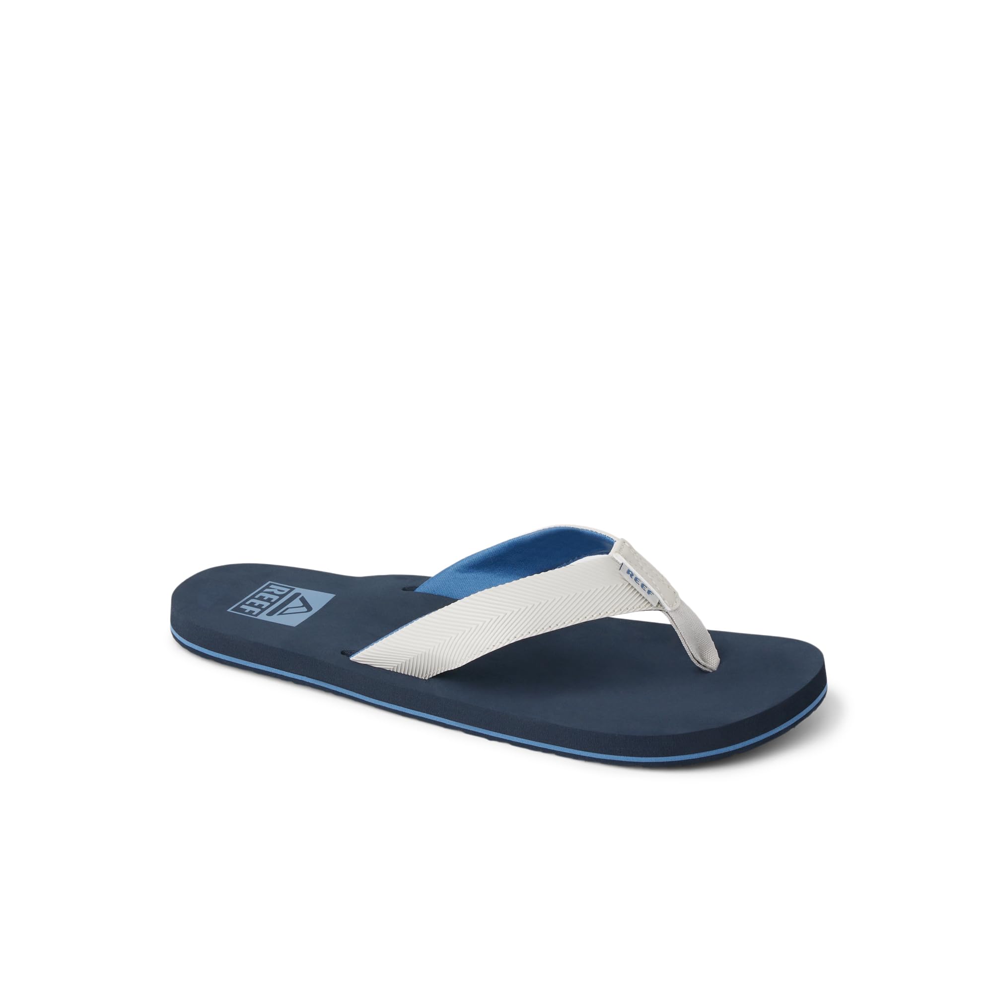 REEF Twinpin - Chanclas de playa para hombre, plantilla acolchada suave, resistentes al agua, Gris/Azul marino, 47 EU