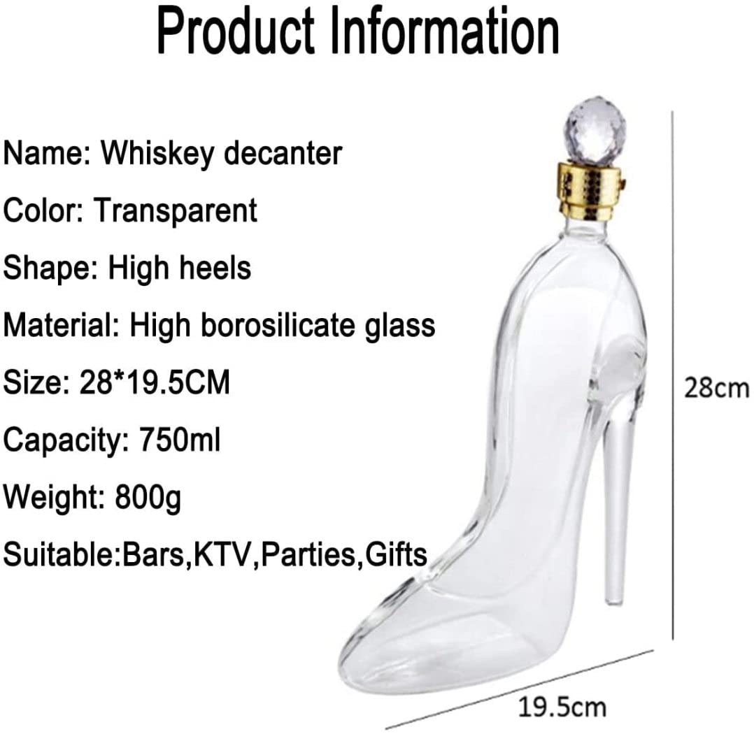 Whisky Decanter, 750 ml damski szklany dekanter, dekanter alkoholowy, odpowiedni do dekanter