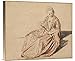 Global Gallery Budget GCS-455028-22-142 Jean-Antoine Watteau Seated Woman with A Fan Gallery Wrap Giclee on Canvas Wall Art Print