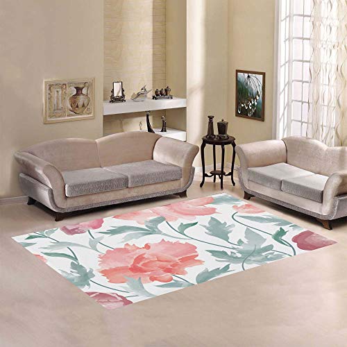 Clavel Regalo Flor Rosa Gran Personalizado Antideslizante Moderno Área Piso Alfombrilla Estera...
