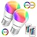 Produktbild E27 Dimmbar LED Lampe ersetzt 35W, 380 Lumen, 4W E27 G45 RGB Glühbirne mit Fernbedienung, Farbwechsel Farbige Birne Warmweiß (3000 Kelvin), 2 Stück
