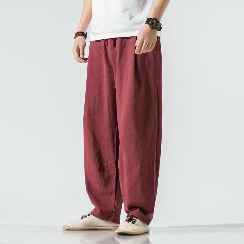 Costume d'été chinois homme lin pantalon ample léger décontracté - 6