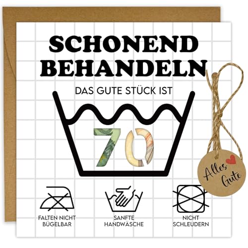 Schonend Behandeln Geschenk 70 Geburtstag Mann Frau - Geldgeschenke Geburtstag 70 mit Umschlag - Lustige Geburtstagskarte 70 Frau Mann