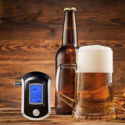 Image of Professional Alcohol Tester Digital Display Breath Analyzer High-Precision Breathalyzer Audible Alert with LCD Display Alcohol Detector (Model: S-6)