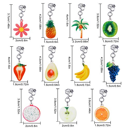 20 Pairs Clip on Earrings for Girls Kids-Princess Play Jewelry Clipon Earrings Set for Teens-Colorful Flower Resin Earrings Lifelike Cute Fruit Earring set for little Girls Toys Gift - Thumbnail 7
