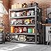 REIBII Storage Shelves, Heavy Duty Garage Shelving Load 2500LBS, 5-Tier Garage Shelves with Tool Storage Bag, Adjustable Industrial Metal Shelving for Basement, 66