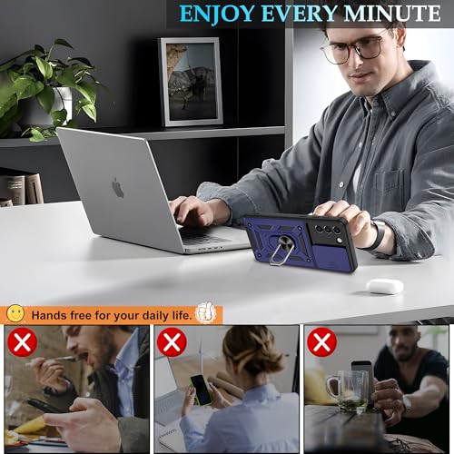 Coque Samsung S21 Plus incassable pour protéger vos souvenirs grâce au clapet photo bleu - 4