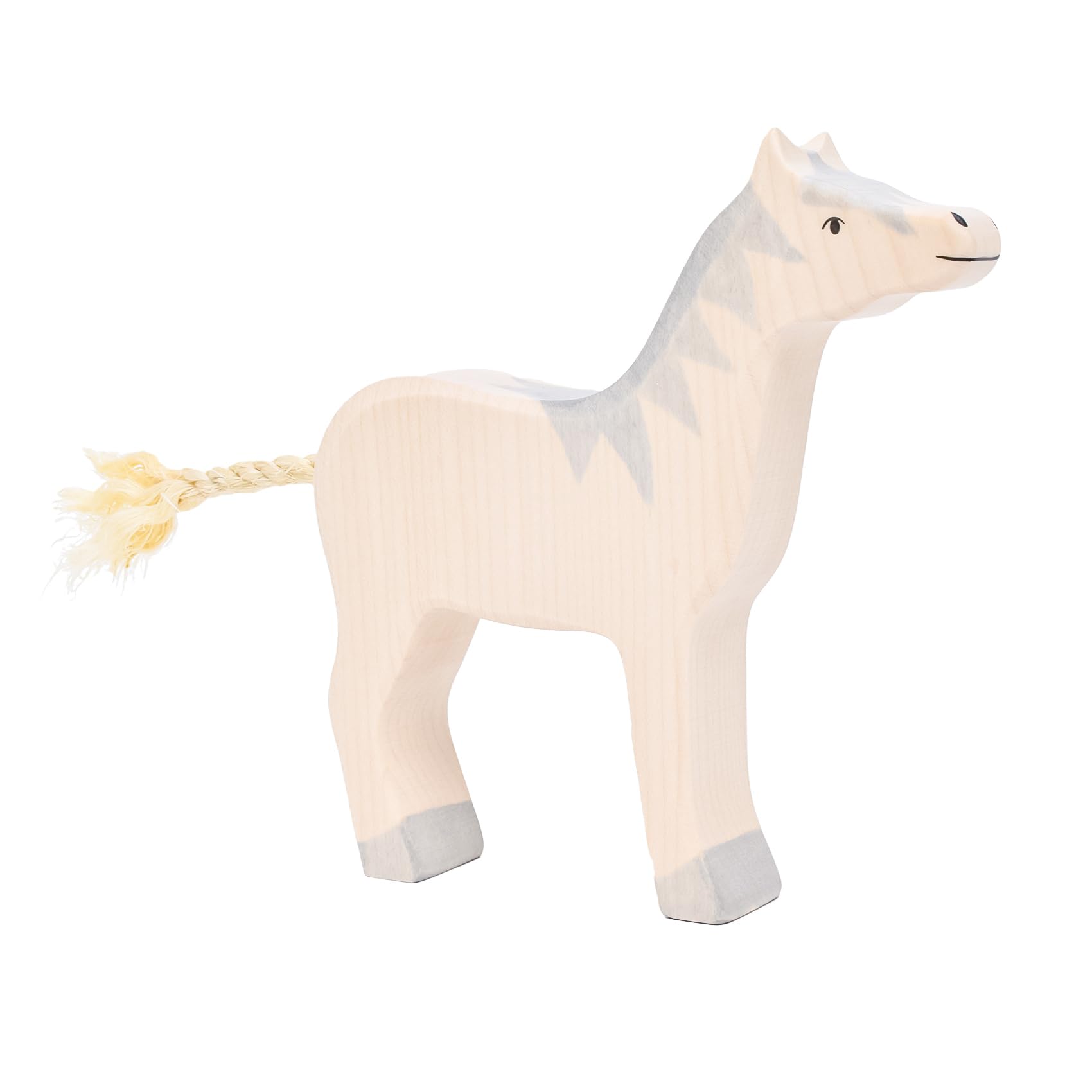 Figurine Holztiger Poulain Tacheté - Bois Naturel - 13cm - Jouet Enfant Qualité Allemande