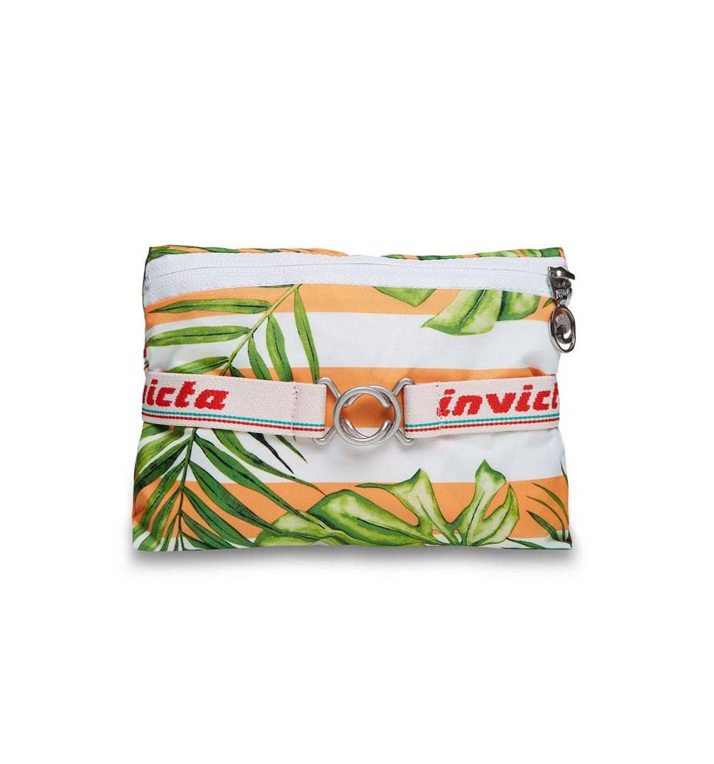 Invicta Tagesrucksack, Backpack für Reise Ausflüge & Freizeit; für Damen & Herren, mit Hüftgurt & faltbar - gelb/grün, zweifarbiges Muster, 8 LT, Extra leicht, MINISAC NEXT GRAPHIC