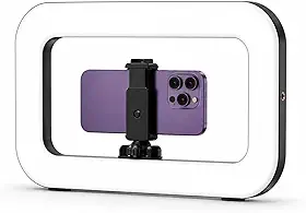 Ring Light LED 20W Portátil com Suporte para Celular, Iluminação Profissional para Selfie, Vídeos, Fotos, Maquiagem e Lives