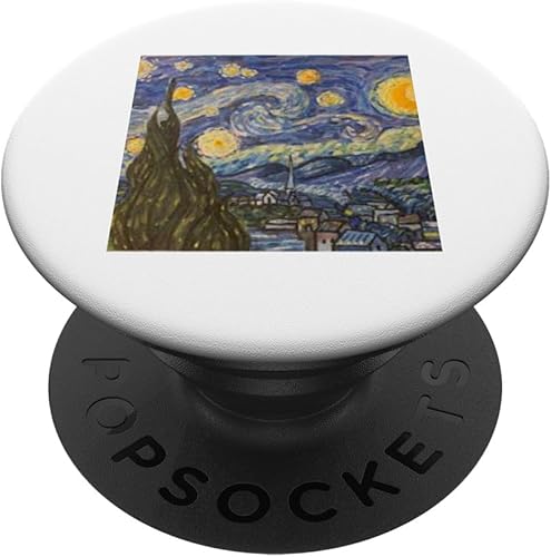 Miniatura 1 de Noche estrellada Noche Estrellada Vincen Van Gogh Pintura famosa PopSockets PopGrip intercambiable