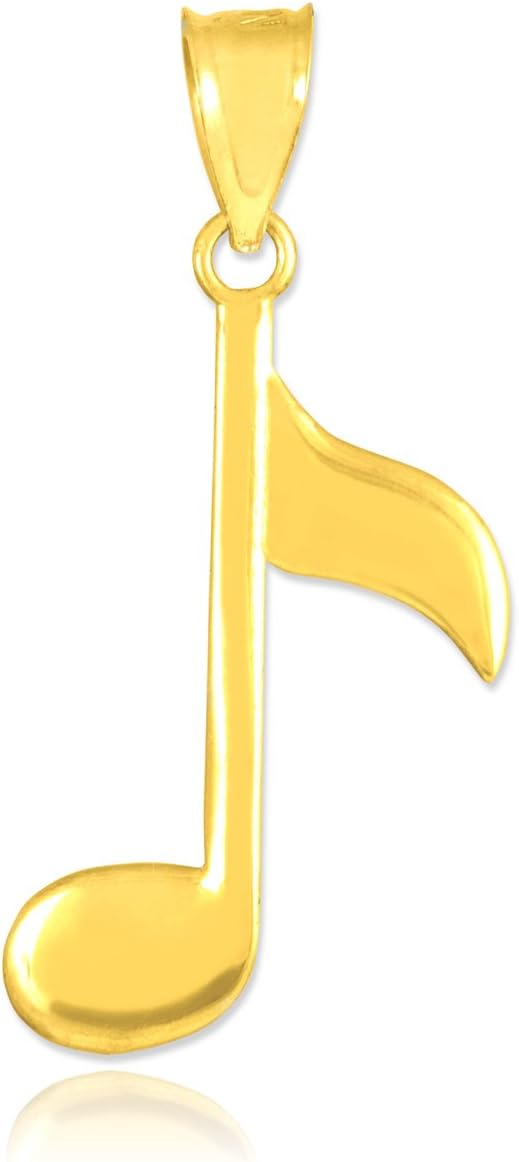 14k Gold Eighth Note Pendant Necklace