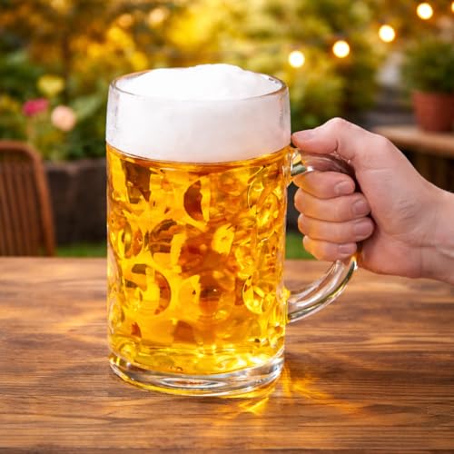 Image of Primeworld 1000 Ml Jumboo Beer 1 Pcs Mug With Handle Glass, Steins, Freezable Beer Glasses,Everyday Drinking Glasses, Cocktail Glasses - White