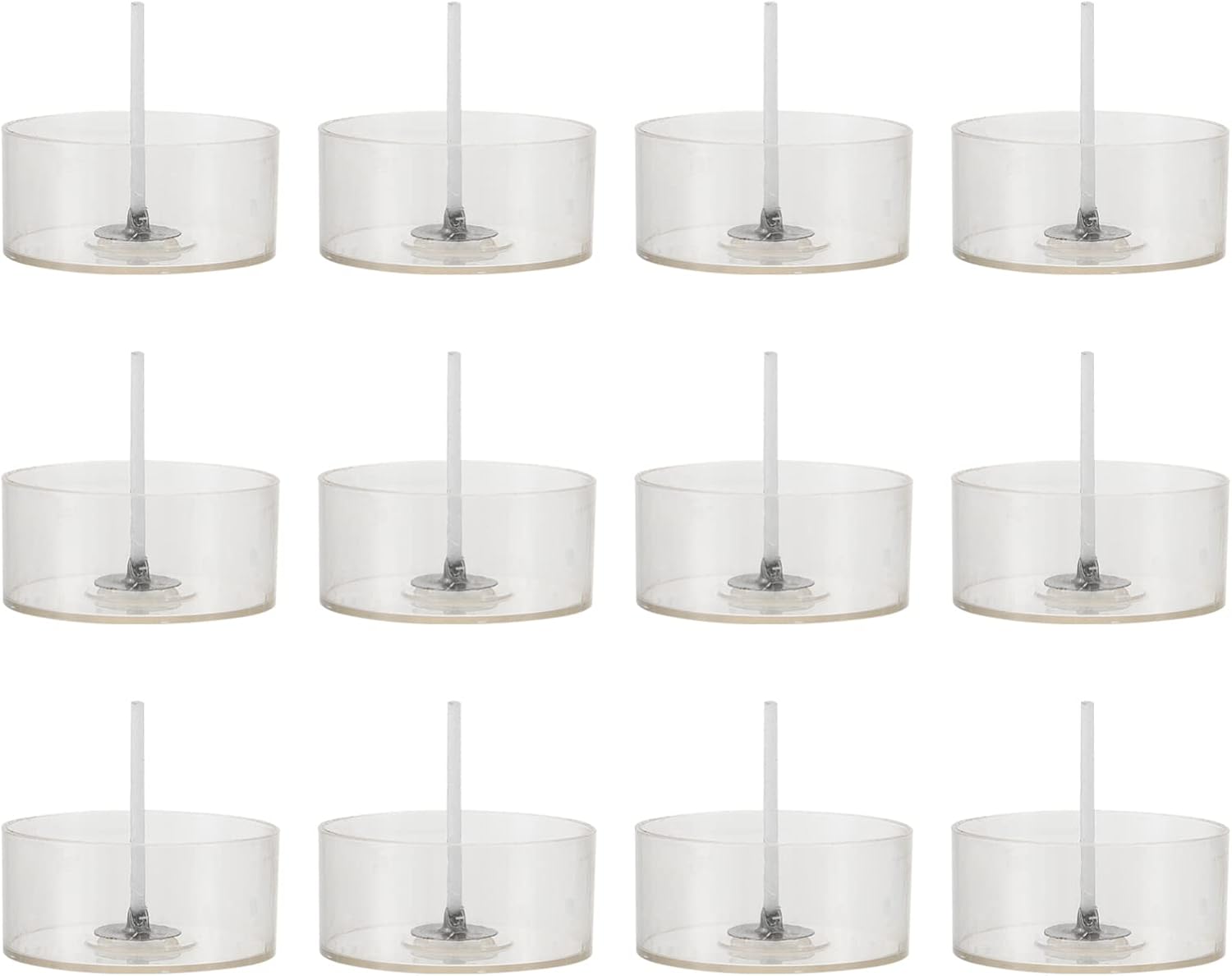 Healifty 100pcs Tealight Cups Holders with Candle Wick Plastic Round