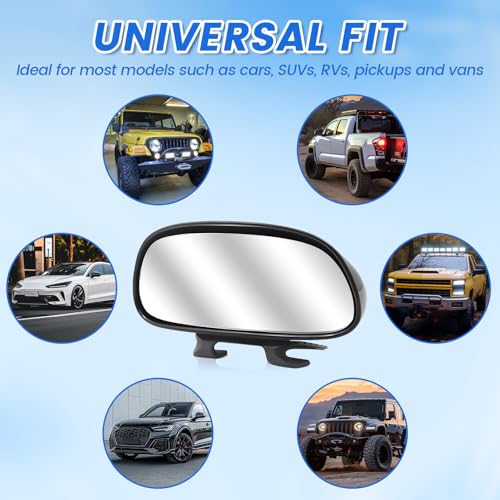 Image of Blind Spot Mirror Adjustable 360 Degree Car Side Mirror, HD Glass Rear View Mirror Exterior Accessories for Car SUV Frame Thickness Less than 5MM (2 x Style 7)