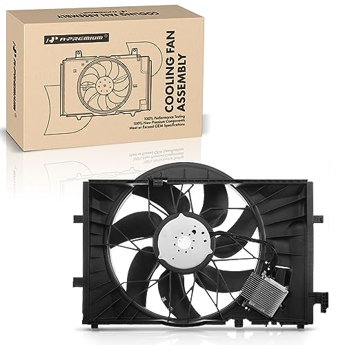A-Premium Engine Radiator Cooling Fan Assembly Compatible with Mercedes-Benz Models - C230 2002-2007, C240 2001-2005, C280 2006-2007, C32 AMG 2002-2004, C320 2001-2005, C350 2006-2007, C55 AMG, CLK320