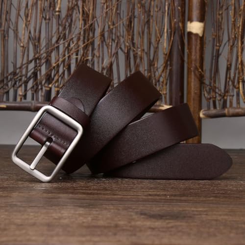 Genuine Leather Dress Belts for Men Women- 1 1/2" Waist Strap for Suits, Jeans, Uniform with Single Prong Buckle2