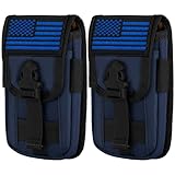 Picture of IronSeals 2 Pack Tactical Phone Holster Pouch, Smartphone Pouch Case Molle Attachment Belt Holder Waist for 4.7"-6.9" Phone with US Flag Patch for iPhone 17 Pro/16 Pro Max/15 Pro Max/14 Pro Max