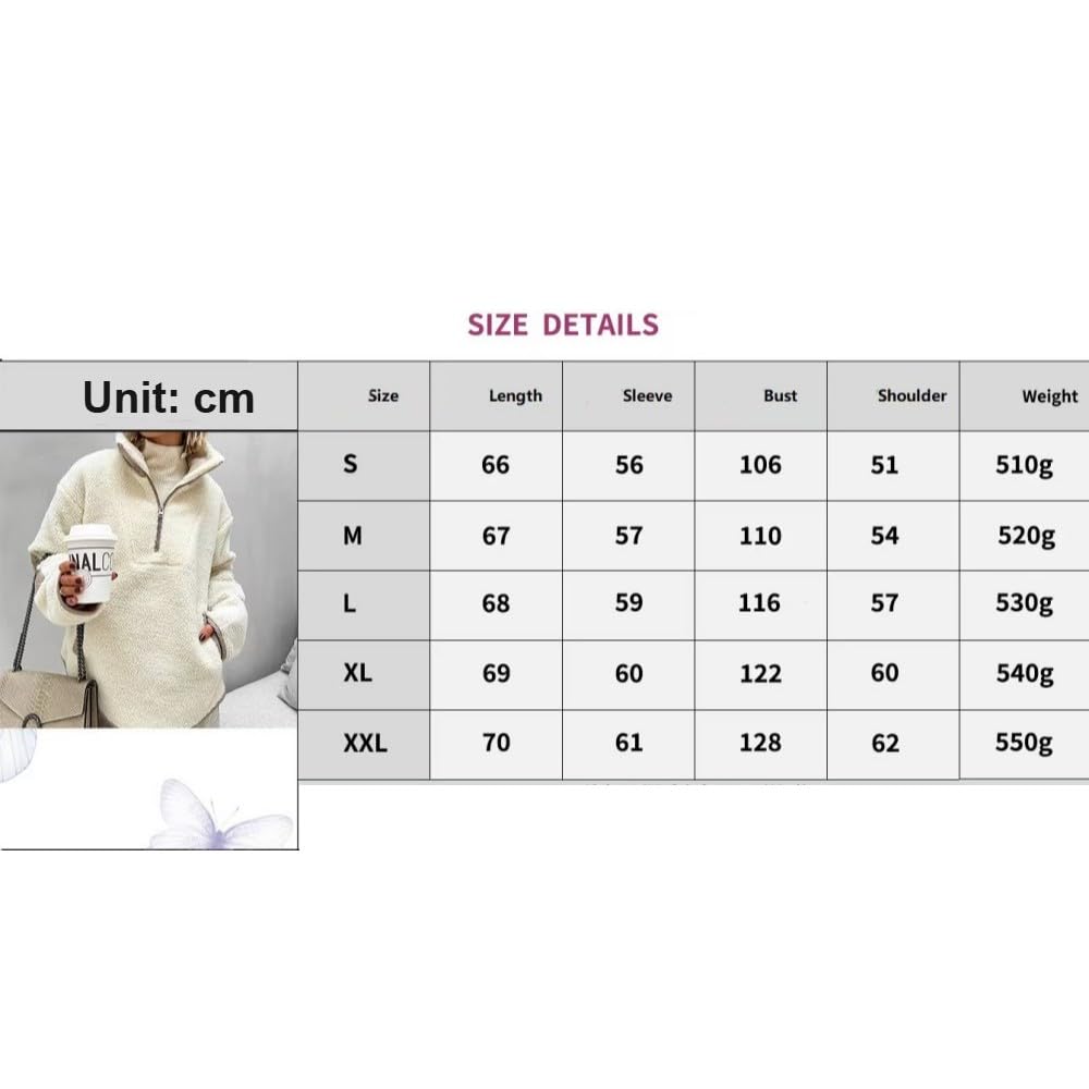 JCVBN - Sudadera de felpa suelta con cuello alto para mujer, ropa de forro polar de moda para otoño e invierno